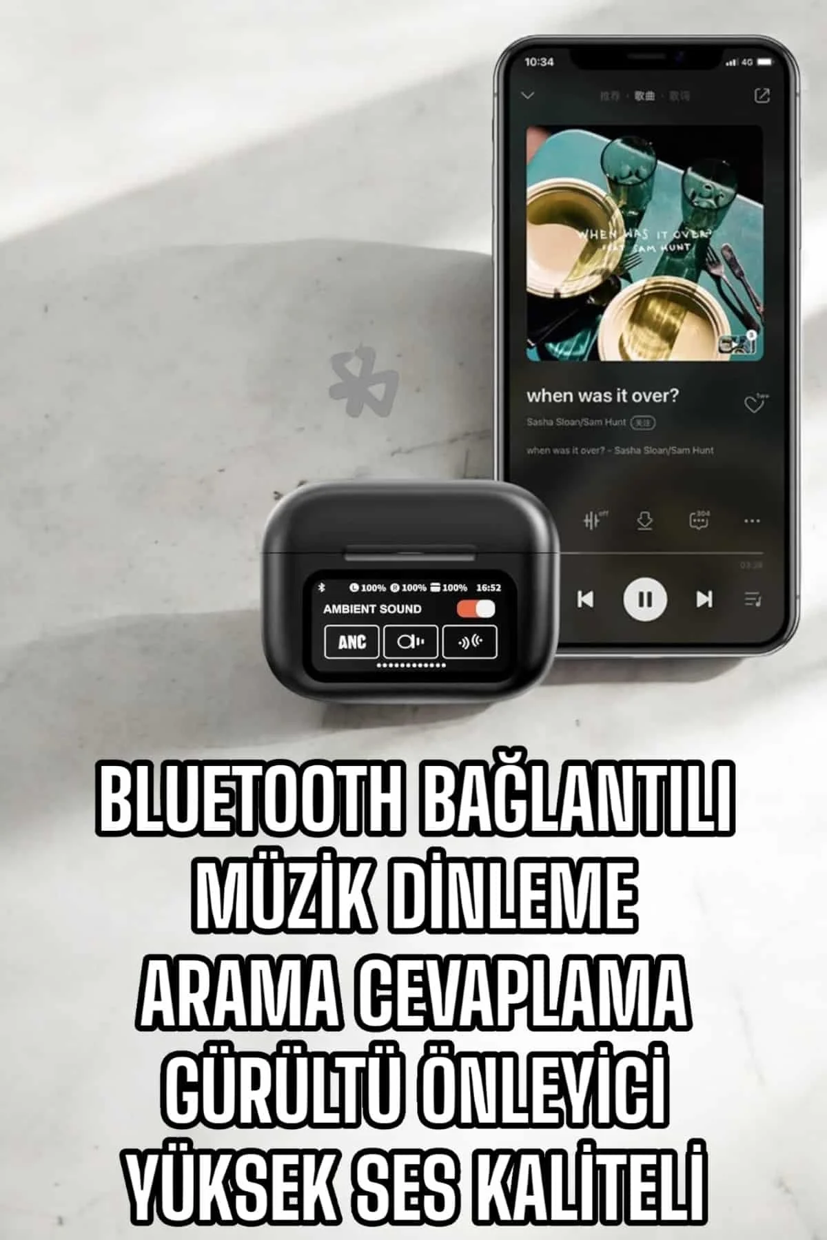 Kablosuz Bluetooth Kulaklık Ekranlı Uzun Şarj Süreli ANC Destekli Fiyatı, Yorumları ve Özellikleri
