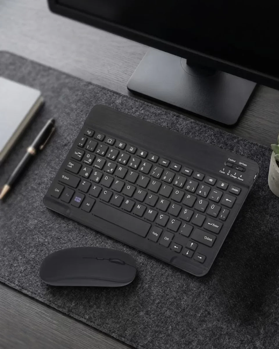 Kablosuz Bluetooth Klavye Mouse Seti - Taşınabilir Ergonomik Aksesuar
