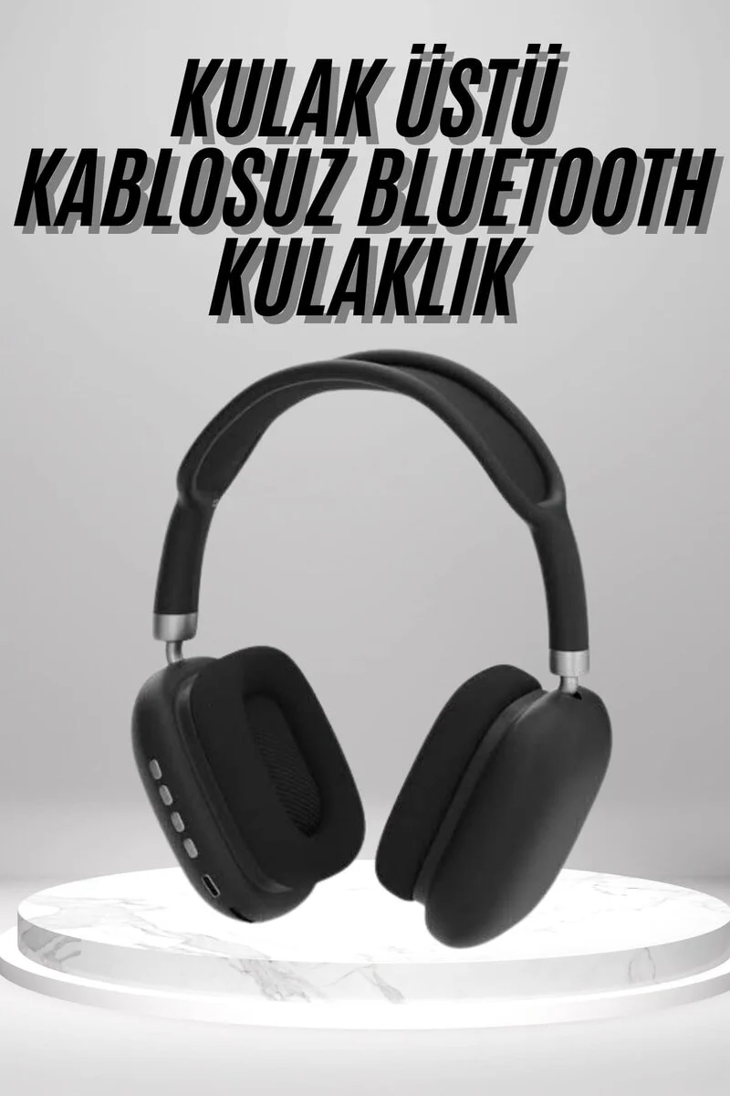 Kablosuz Bluetooth Kulak Üstü Kulaklık - SD Kart Girişli, BT V5.0, 10m Çalışma Mesafesi