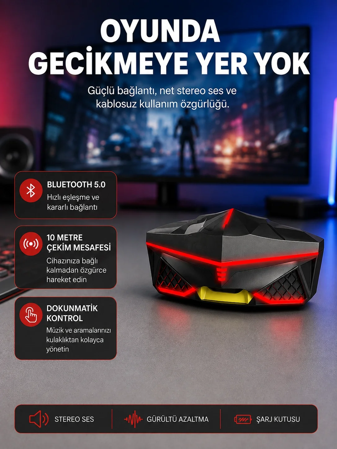 Kablosuz Bluetooth Kulaklık 5.0 Dokunmatik Kontrol Gürültü Engelleme Fiyatı, Yorumları ve Özellikleri