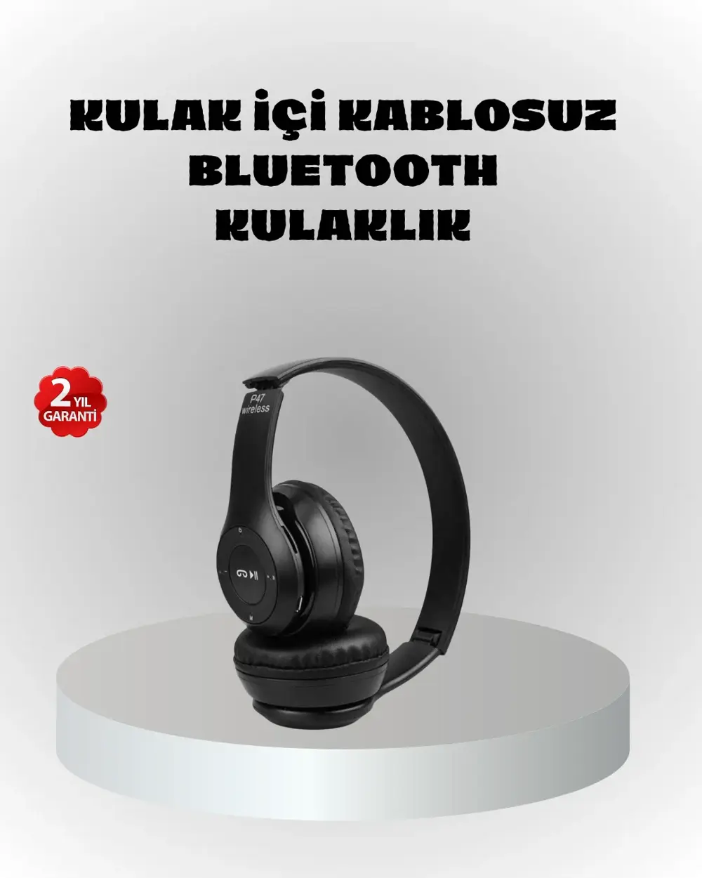 Kablosuz Bluetooth Kulaklık – TF Kart, AUX, Mikrofonlu, Suya Daya