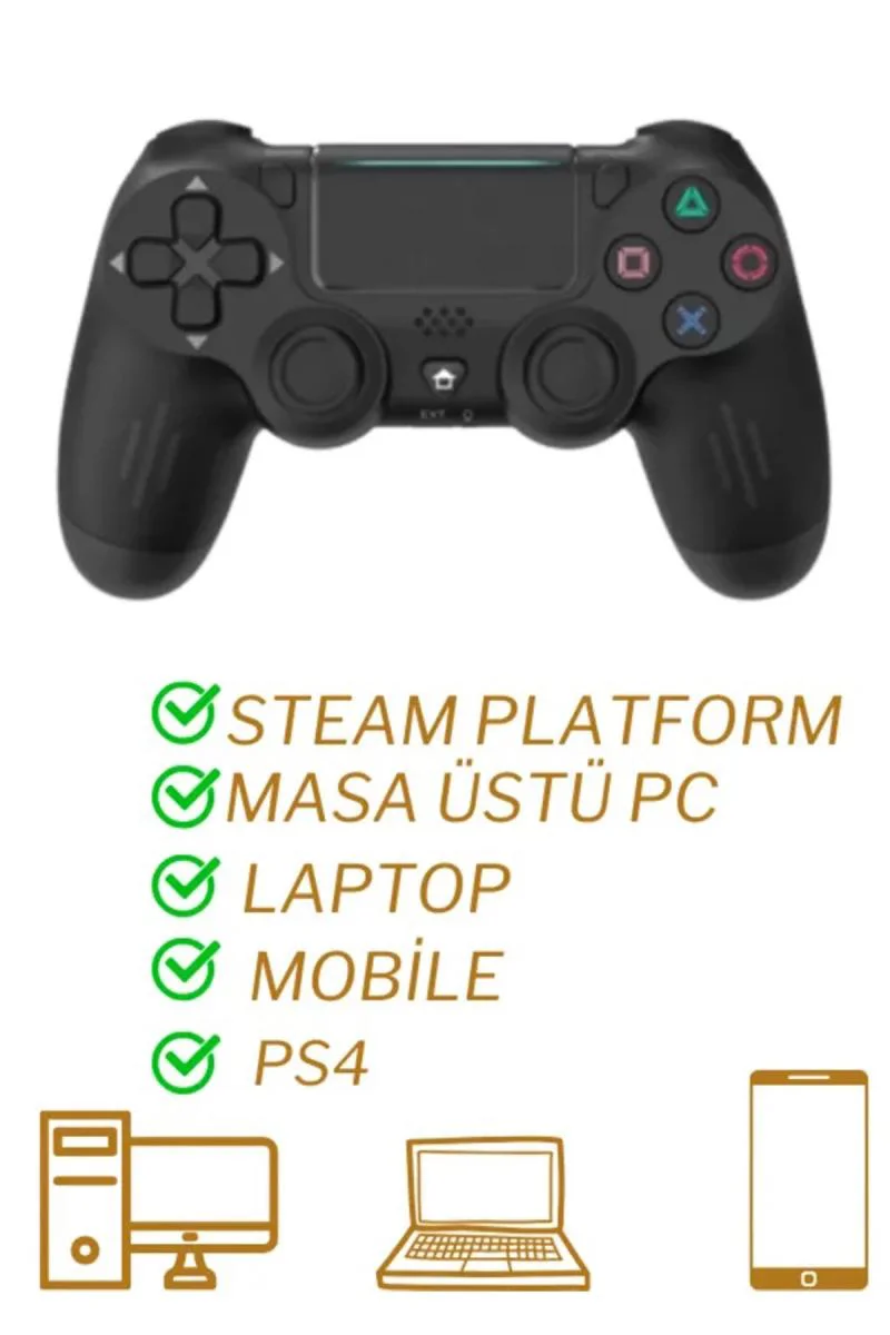 Kablosuz Bluetooth Oyun Kolu PS4 ile Uyumlu Titreşimli Wireless Gamepad Fiyatı, Yorumları ve Özellikleri