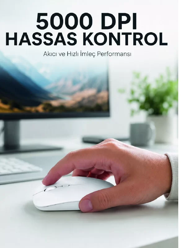 Kablosuz Bluetooth Oyuncu Mouse Sessiz Tıklama Ergonomik Wireless