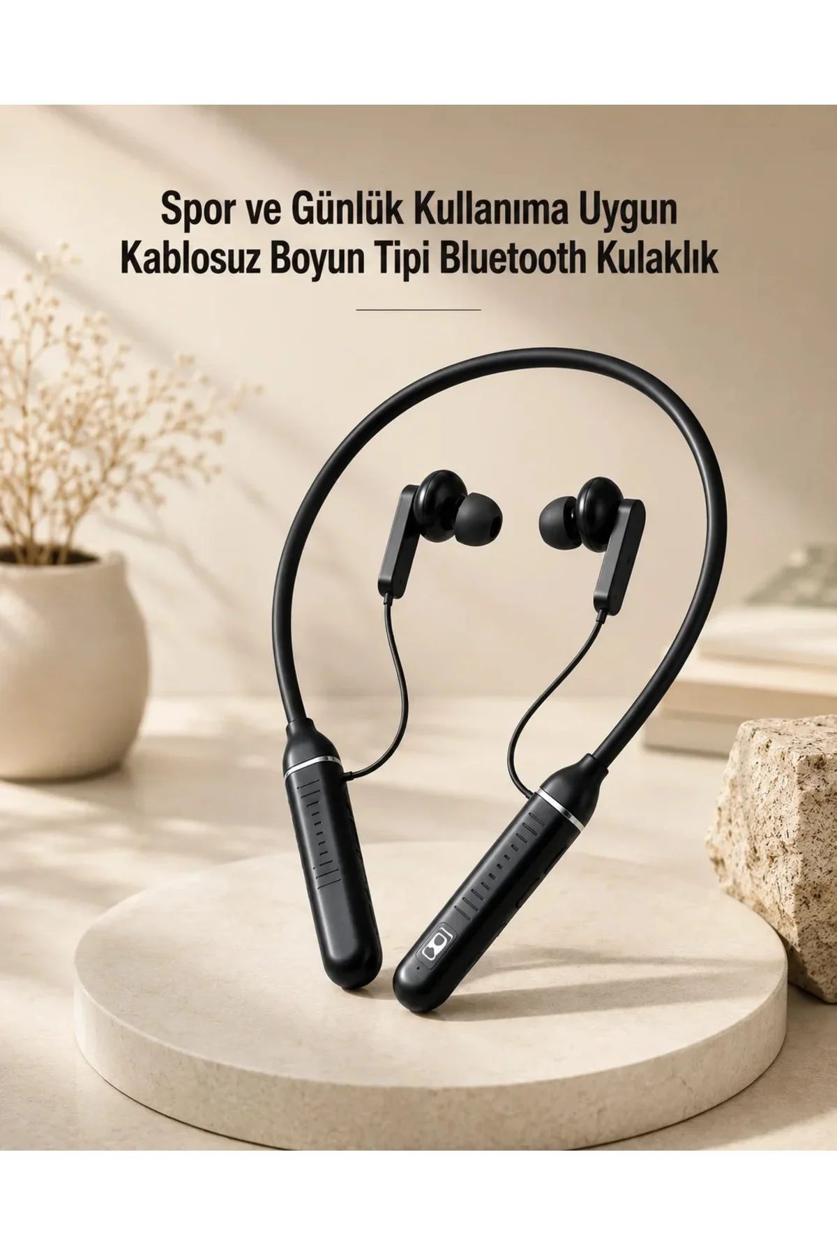 Kablosuz Boyun Tipi Bluetooth Kulaklık krofonlu Spor ve Günlük Kullanıma Uygun