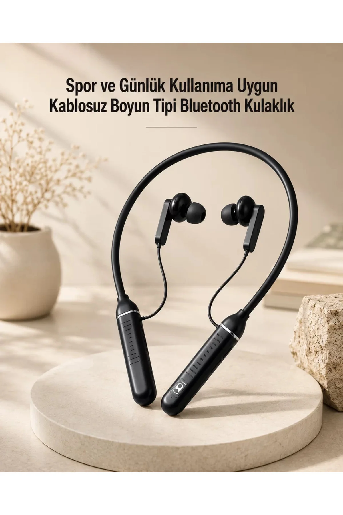 Kablosuz Boyun Tipi Bluetooth Kulaklık Mikrofonlu Spor ve Günlük Kullanıma Uygun