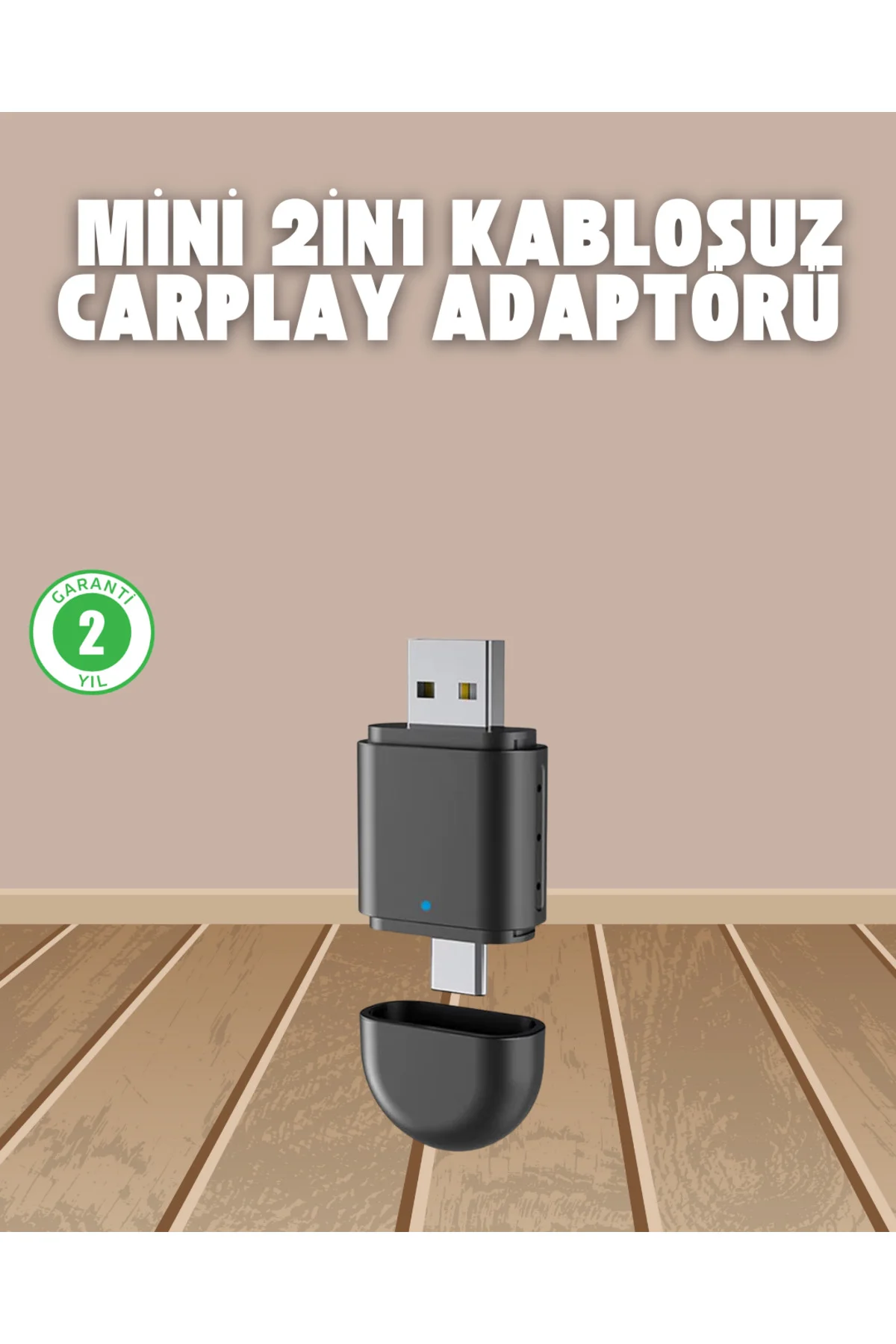 Kablosuz CarPlay Adaptörü – USB-A & Type-C Uyumlu Hızlı Bağlantı Cihazı