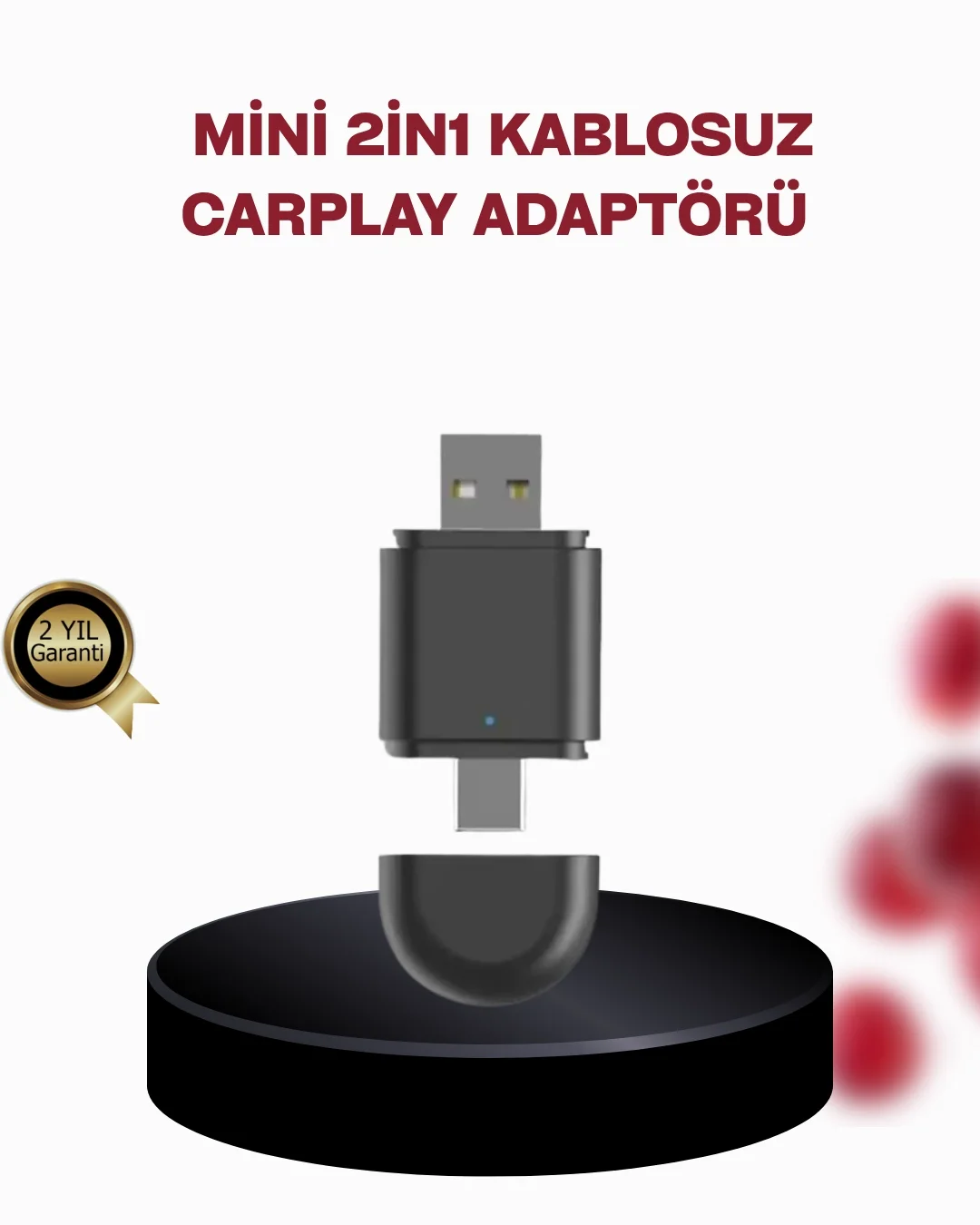 Kablosuz CarPlay Adaptörü – Bluetooth 5.4 ve Wi-Fi 6 Teknolojili Tak &amp; Çalıştır Dönüştürücü