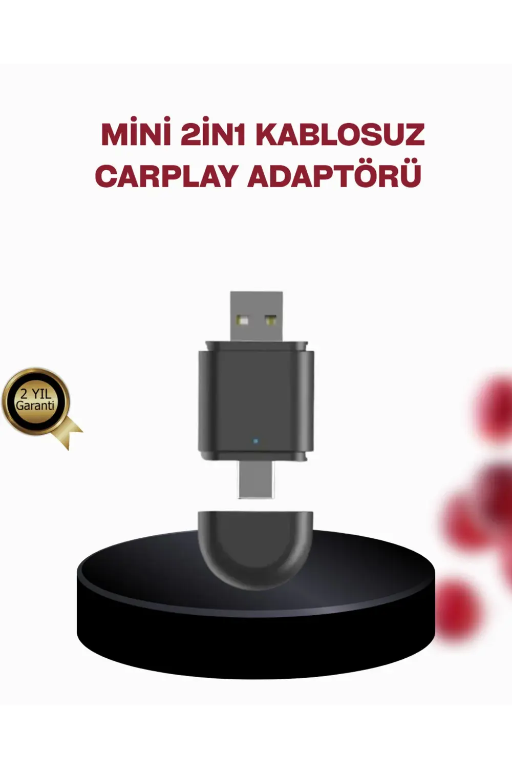 Kablosuz CarPlay Adaptörü – Bluetooth 5.4 ve Wi-Fi 6 Teknolojili