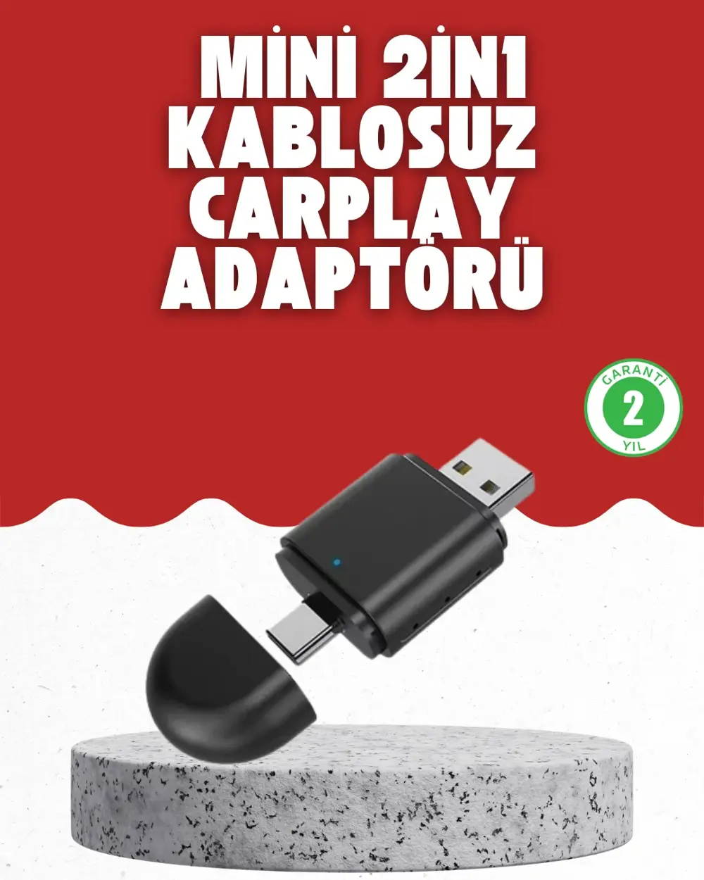 Kablosuz CarPlay Dönüştürücü – Akıllı Tak & Çalıştır Araç Adaptör