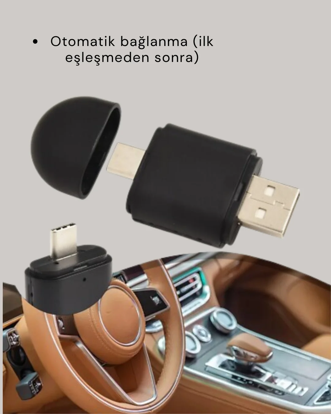 Kablosuz CarPlay ve Android Auto Dönüştürücü – USB-A & Type-C Girişli Akıllı Adaptör Fiyatı, Yorumları ve Özellikleri