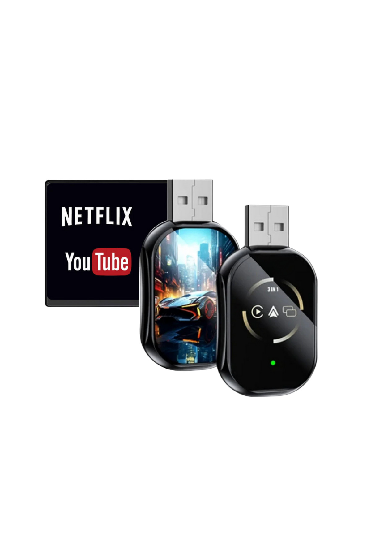 Kablosuz CarPlay ve Android Auto Adaptörü Tak Çalıştır Kullanım -