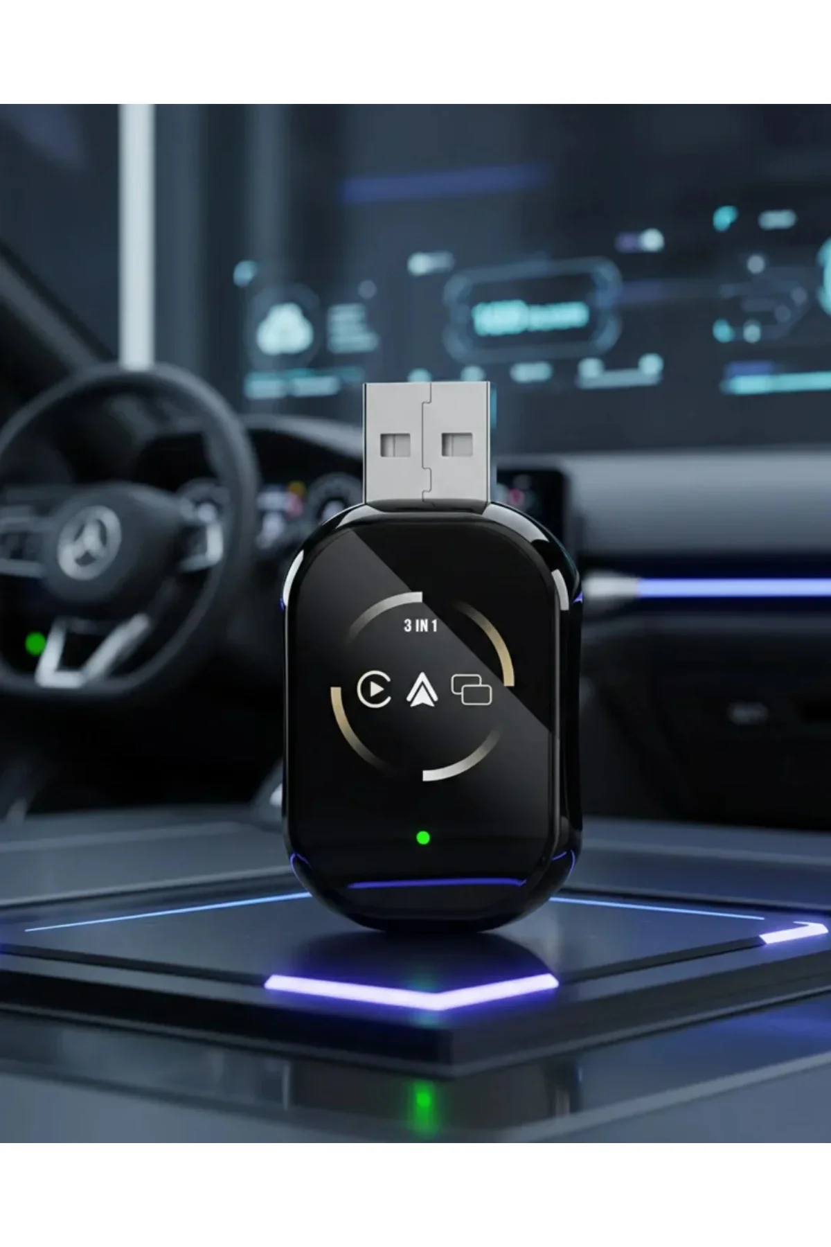 Kablosuz CarPlay ve Android Auto Adaptörü Tak Çalıştır Kullanım Kablosuz CarPlay ve Android Auto Adaptörü Tak Çalıştır Kullanım