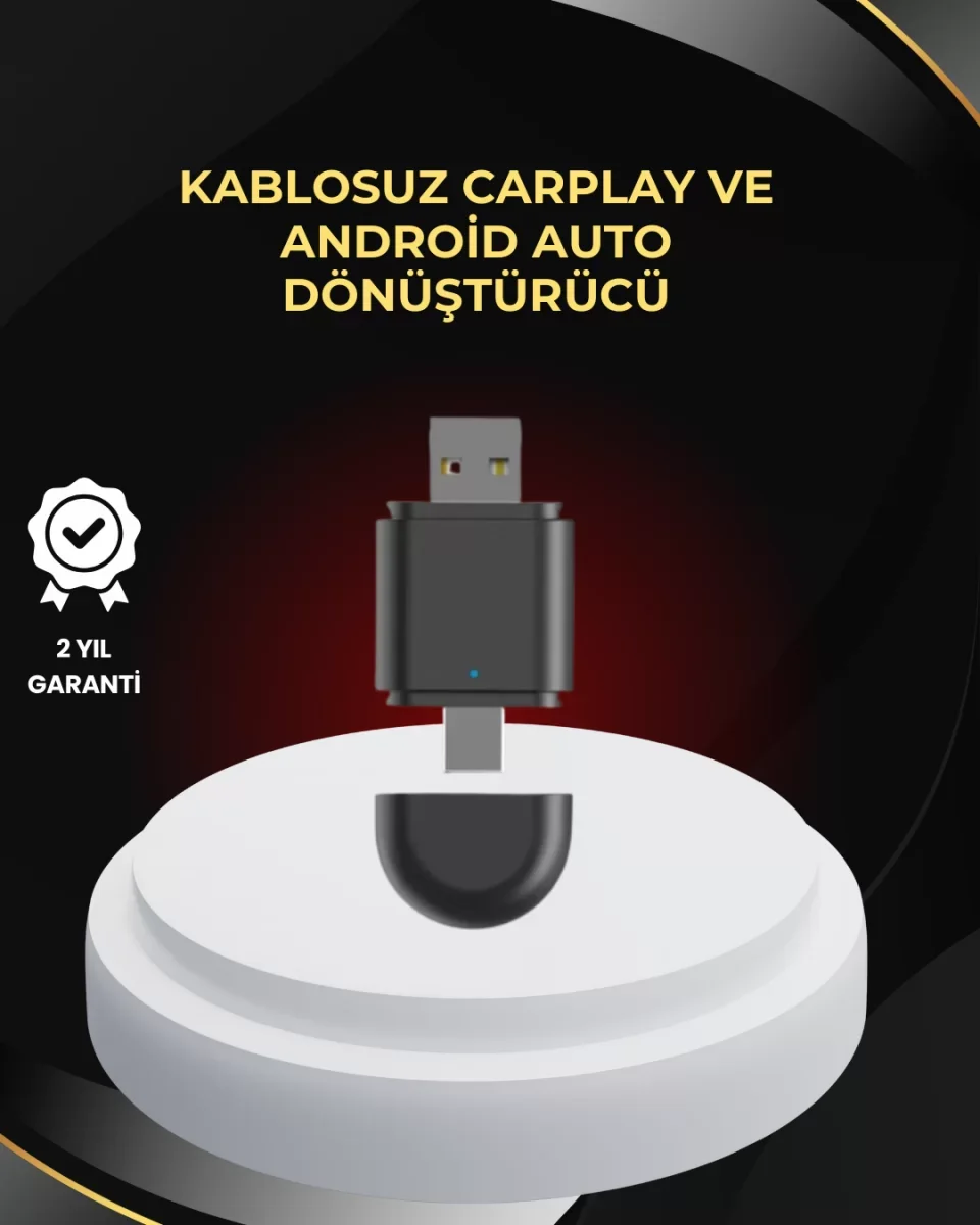 Kablosuz CarPlay ve Android Auto Dönüştürücü – USB-A &amp; Type-C Girişli Akıllı Adaptör - Lisinya