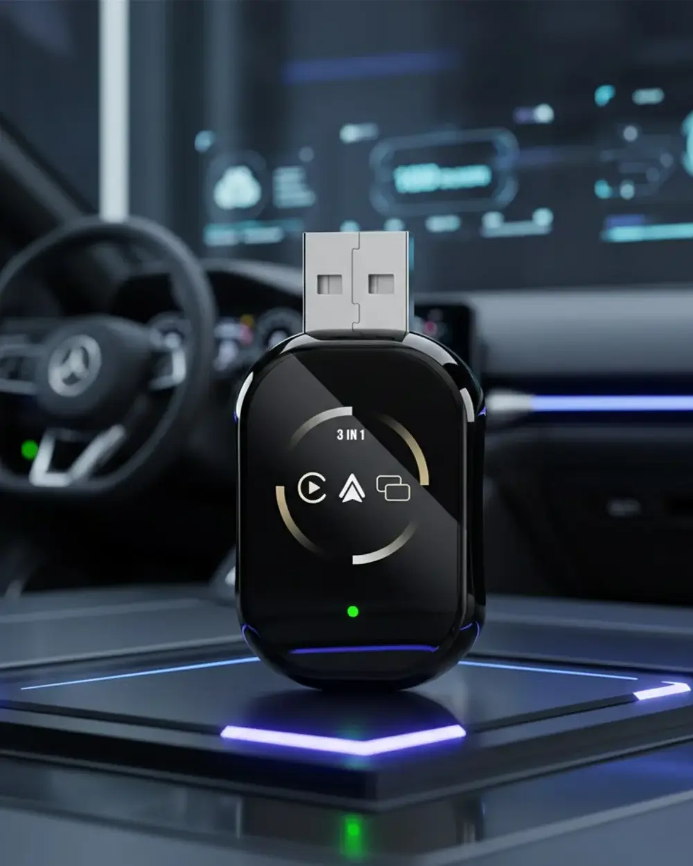 Kablosuz CarPlay ve Android Auto Adaptörü Tak Çalıştır Kullanım