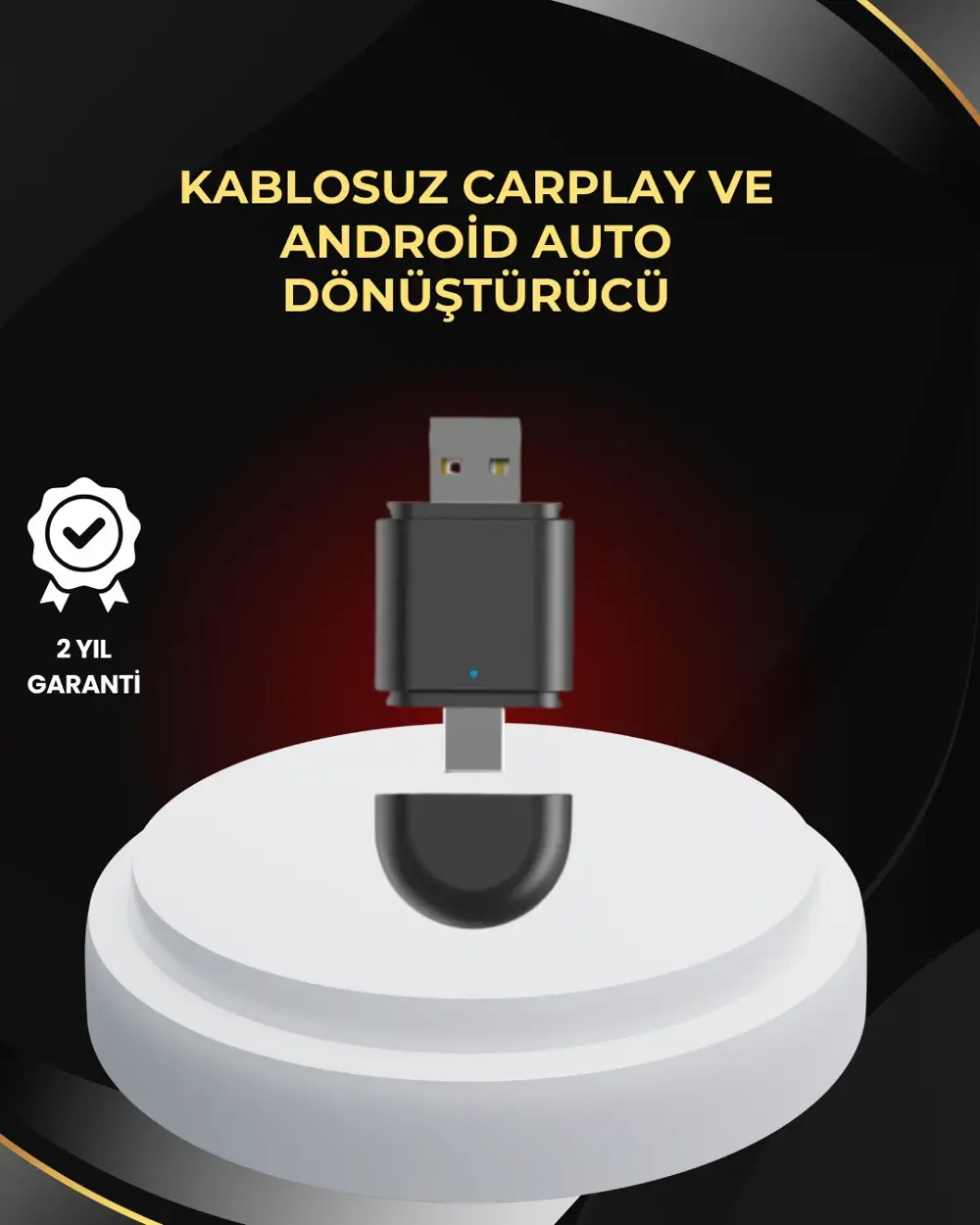 Kablosuz CarPlay ve Android Auto Dönüştürücü – USB-A & Type-C Gir