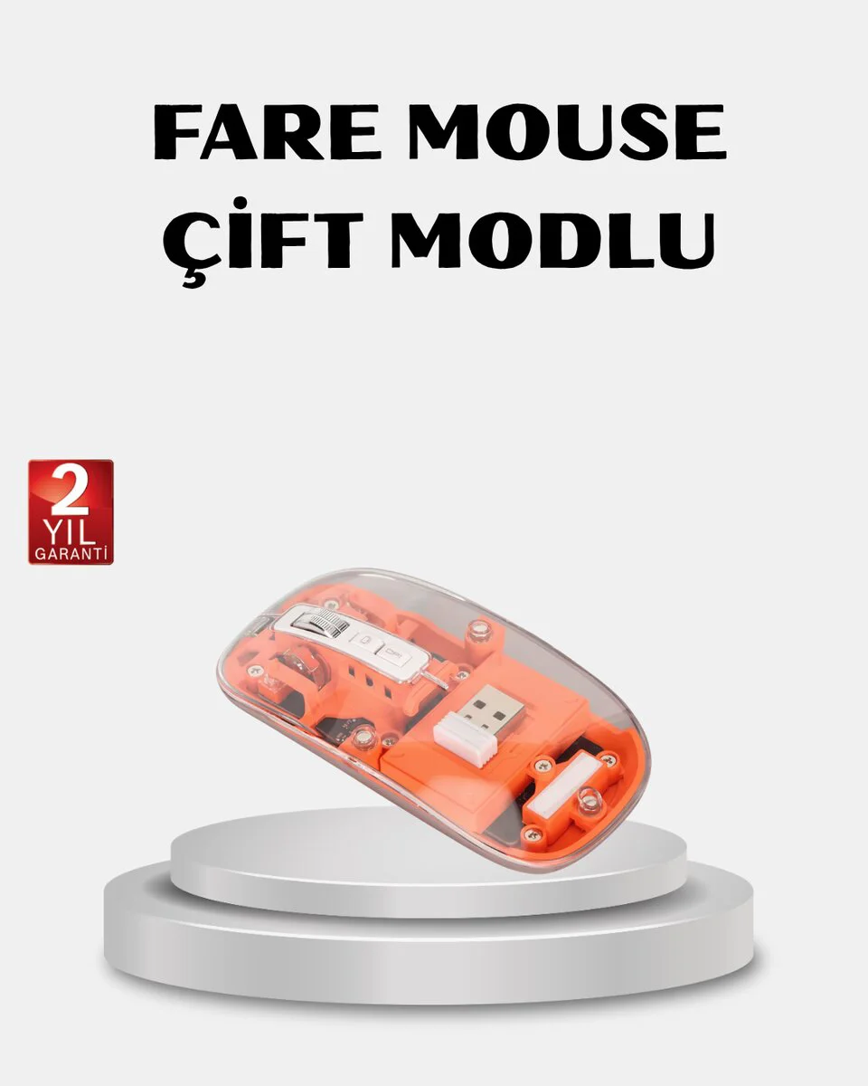 Kablosuz Çift Modlu Mouse – 3 Cihaza Bağlantı, Bluetooth 5.0 ve 2.4GHz ile Mükemmel Çalışma Deneyimi