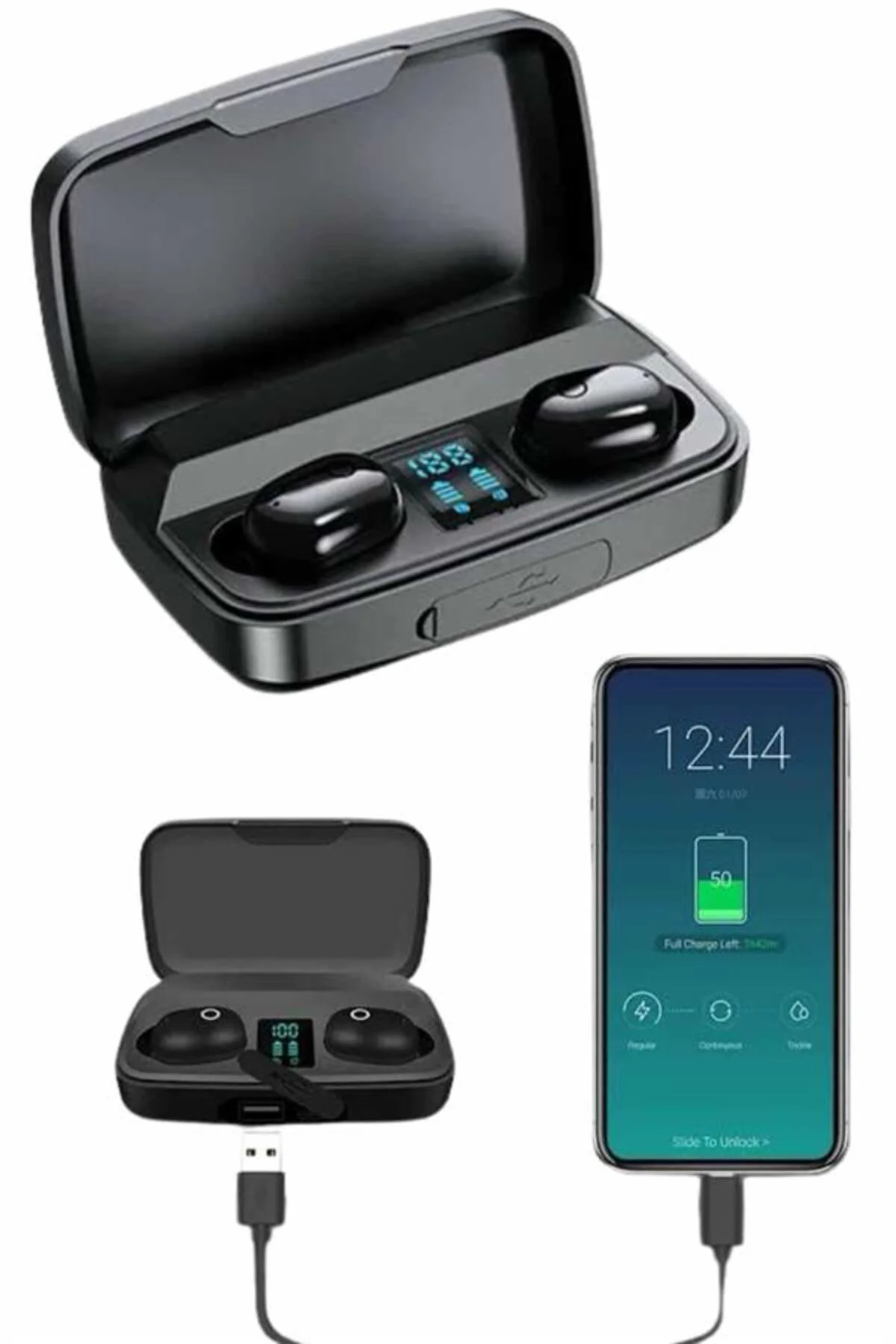 Kablosuz Dijital Göstergeli Çağrı Cevaplayabilen TWS 5.0 Bluetoot