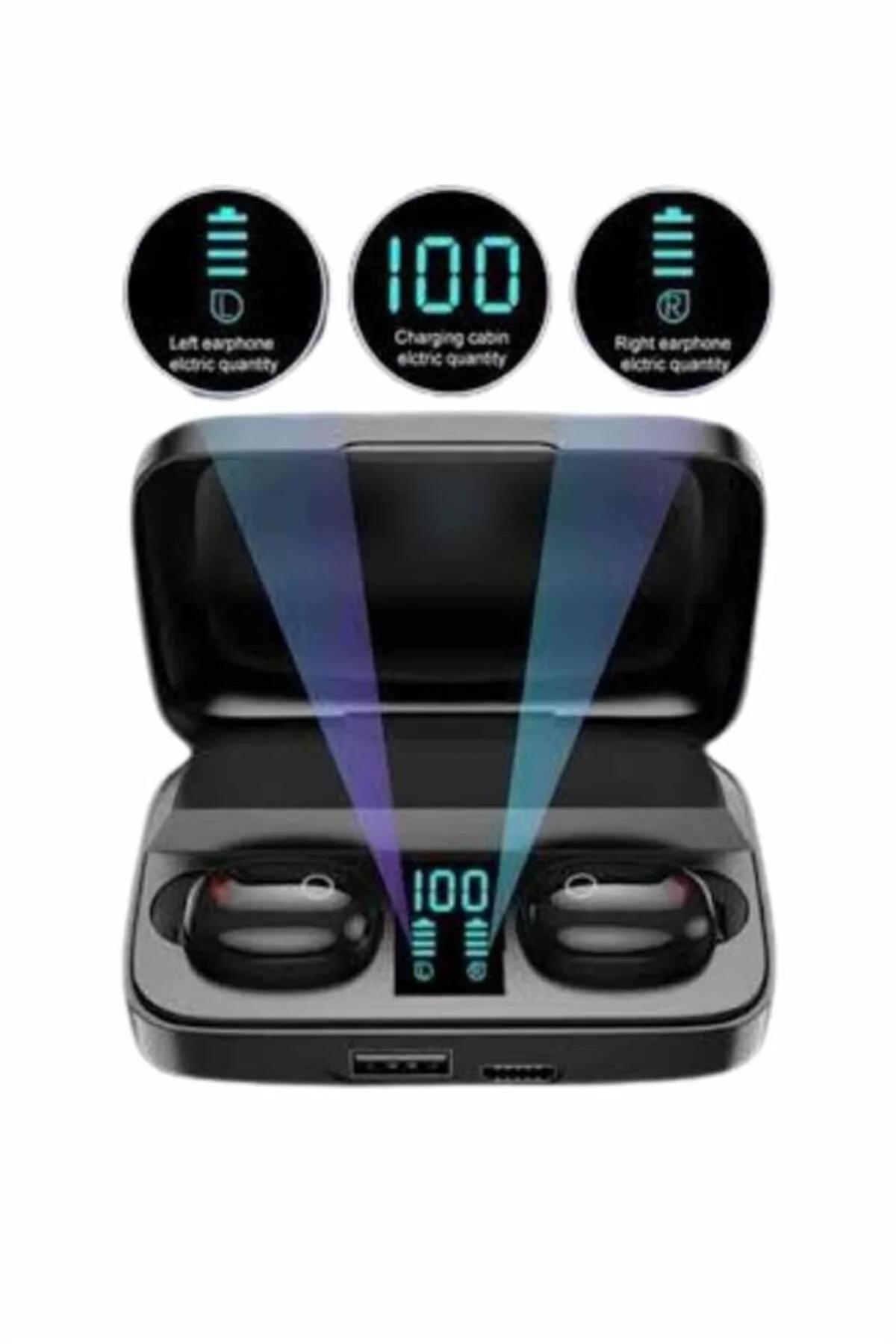 Kablosuz Dijital Göstergeli Çağrı Cevaplayabilen TWS 5.0 Bluetoot