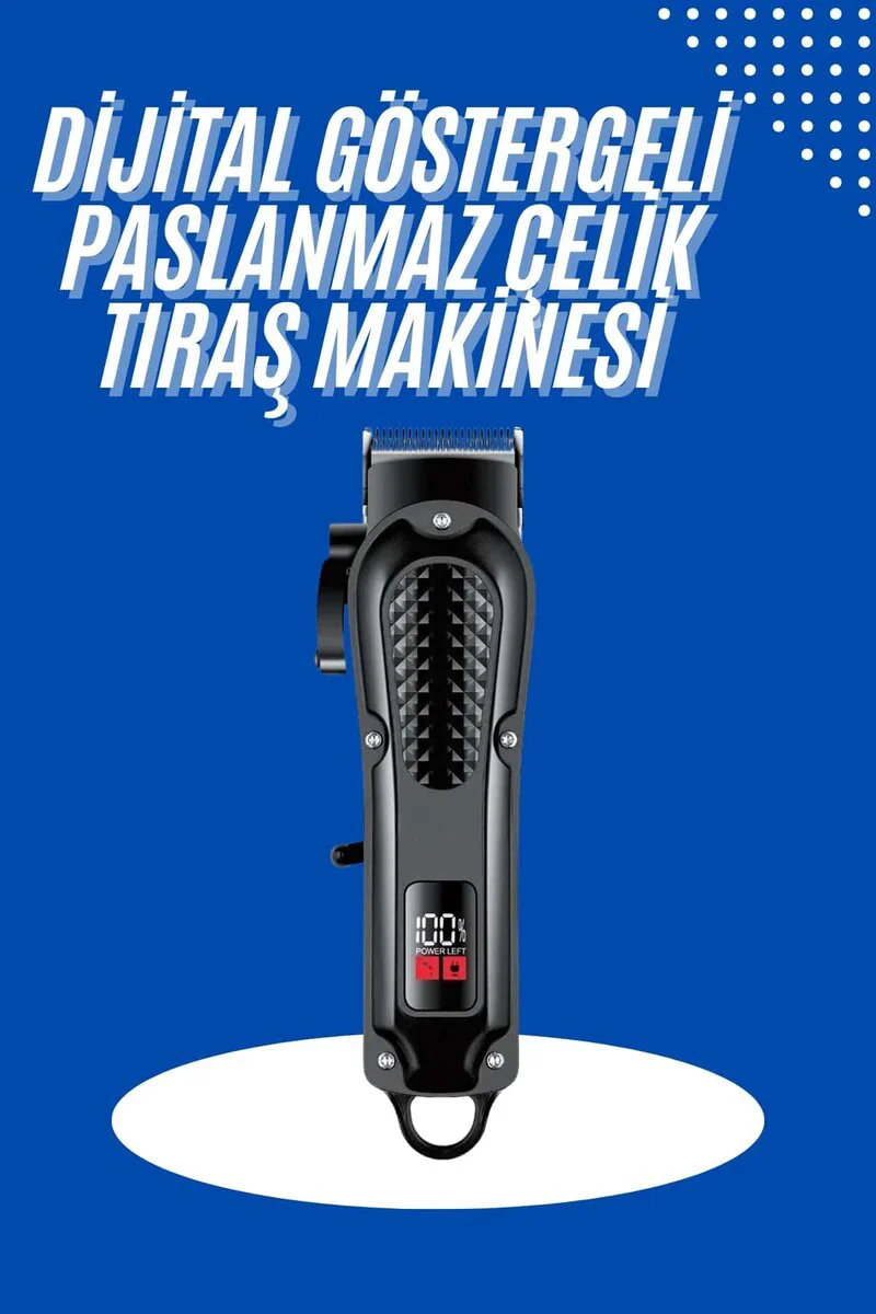 Kablosuz Dijital Saç Kesme Makinesi - Profesyonel Saç Sakal Tıraş Aleti