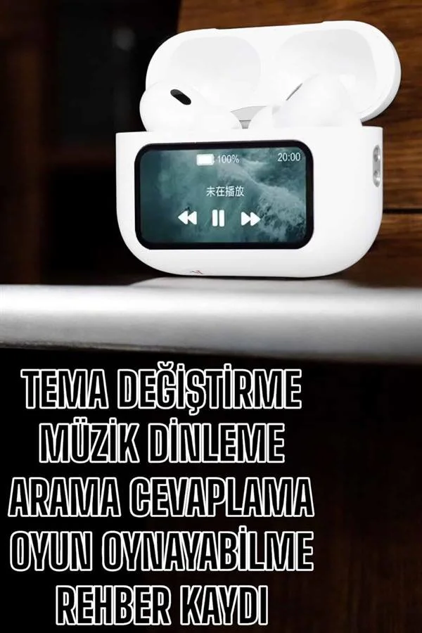 Kablosuz Dokunmatik Ekranlı Kulaklık - ANC Gürültü Önleme, Süper Bass ve Powerbank Özellikli