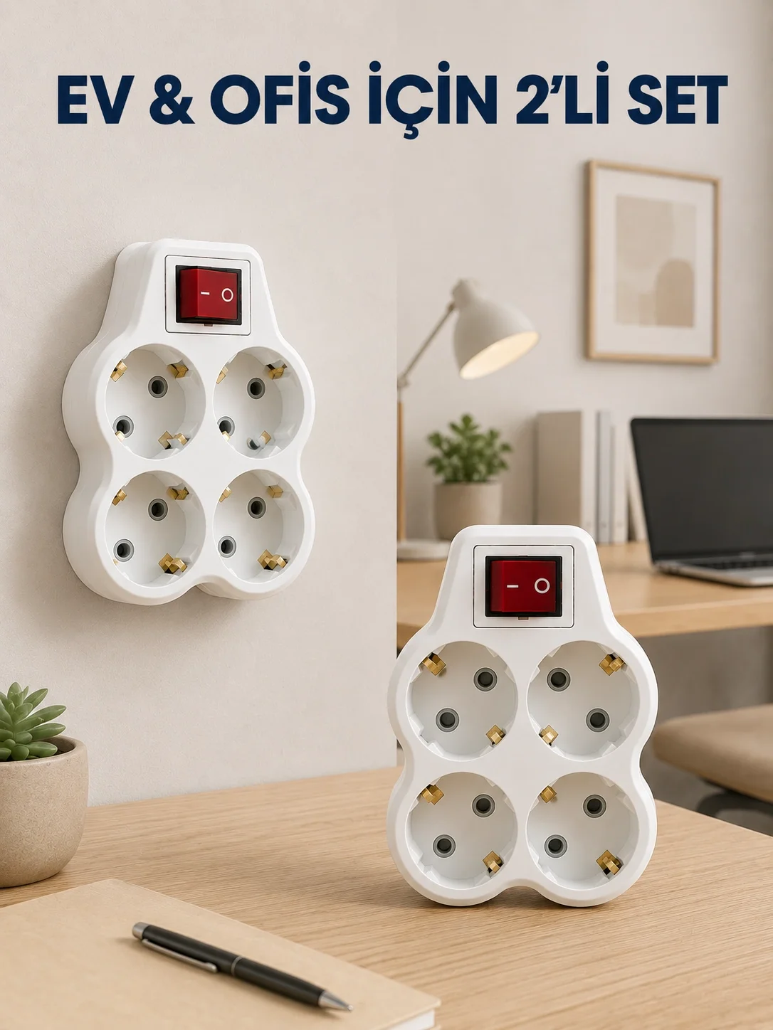 Kablosuz Duvar Tipi Priz Çoğaltıcı 4 Çıkışlı Anahtarlı 2 Adet Avantajlı Set Kablosuz Duvar Tipi Priz Çoğaltıcı 4 Çıkışlı Anahtarlı 2 Adet Avantajlı Set