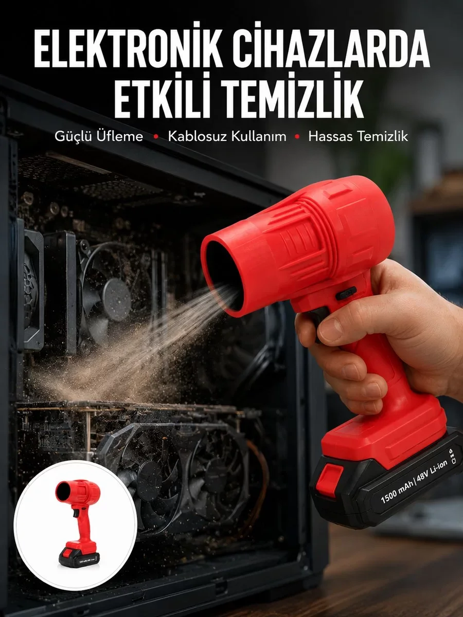 Kablosuz Elektrikli Toz Üfleyici Çok Amaçlı Temizlik Aleti Yeni N