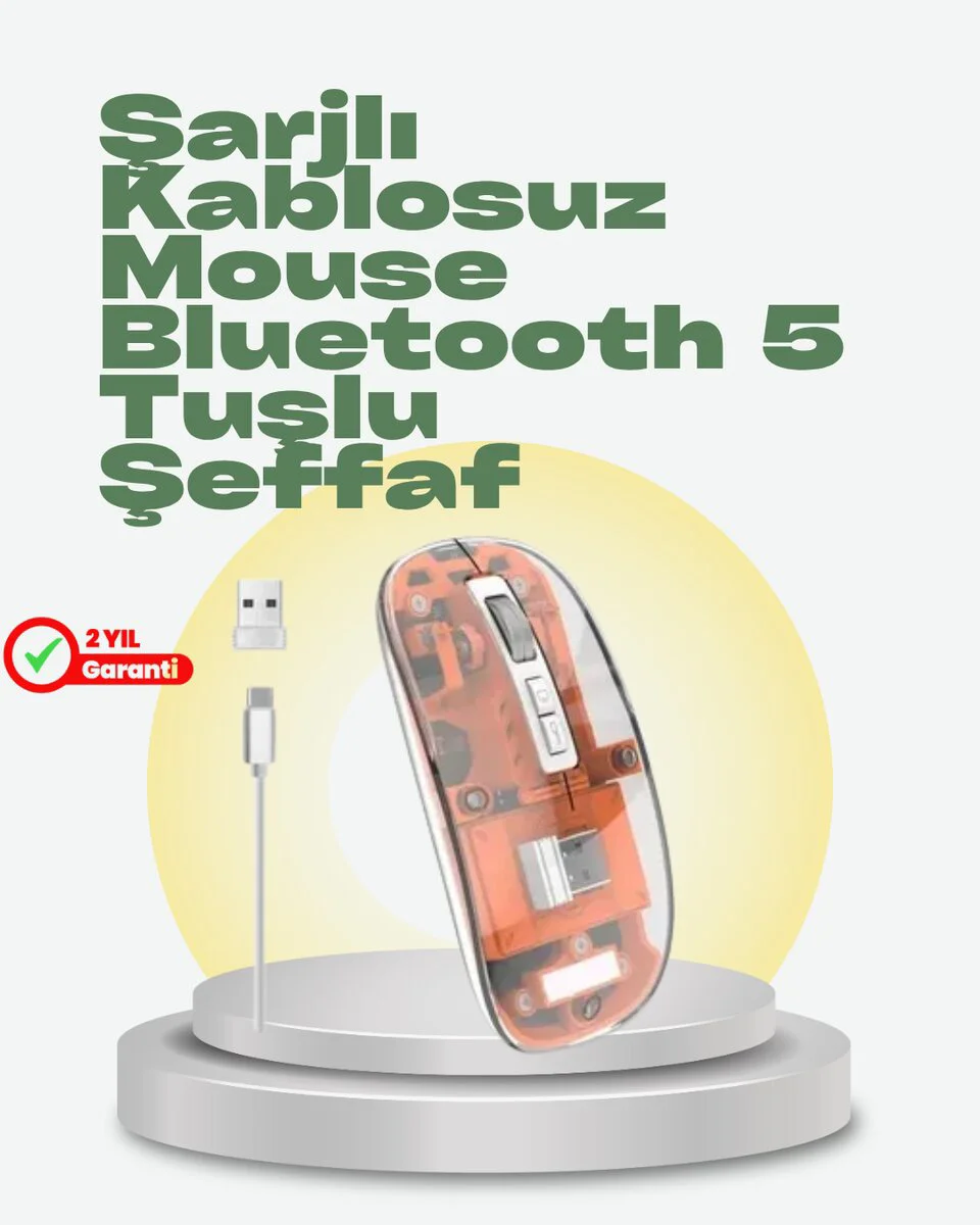 Kablosuz Fare - 1600 DPI Bluetooth Çoklu Platform Desteği (Windows, Mac, Linux, iOS, Android)