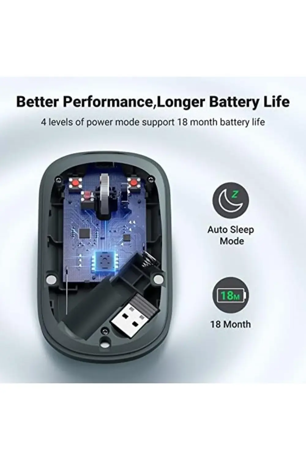 Kablosuz Fare, 2,4 Ghz Usb Bağlantısı, Maks. 4000 Dpi, 18 Ay Pil
