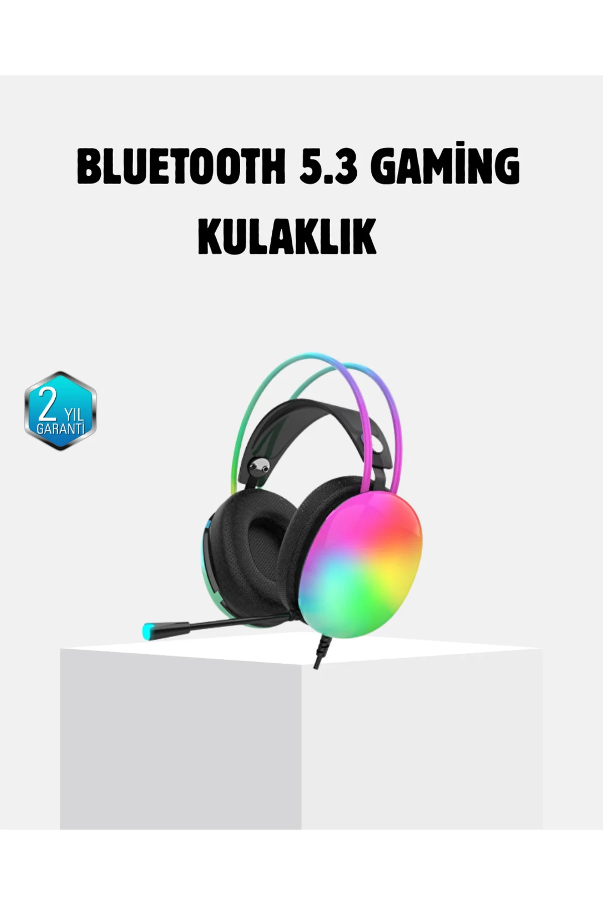 Kablosuz Gaming Kulaklık RGB Aydınlatmalı Bluetooth 5.3 Uzun Pil 