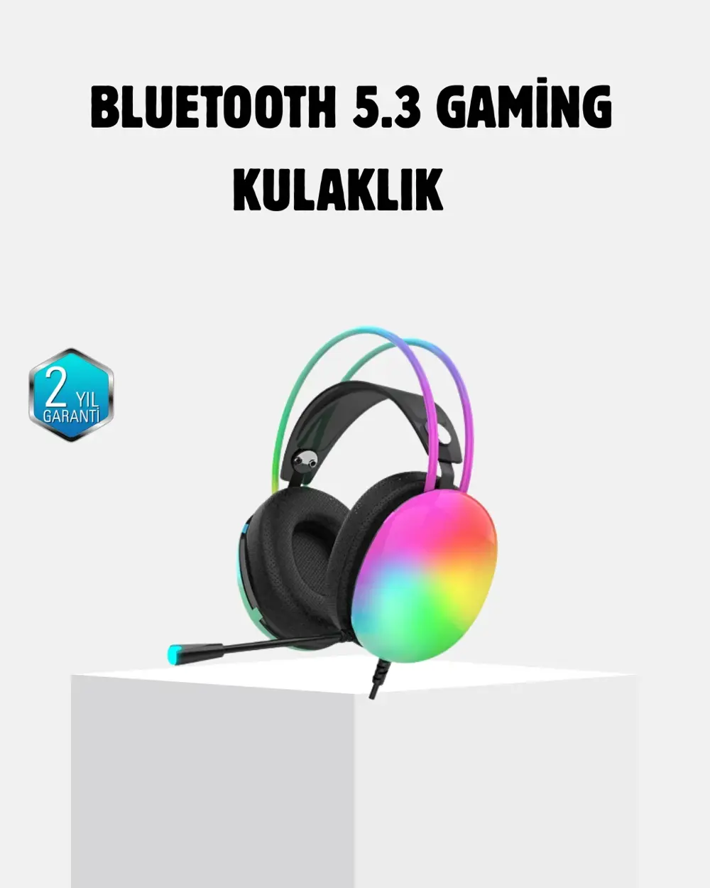 Kablosuz Gaming Kulaklık RGB Aydınlatmalı Bluetooth 5.3 Uzun Pil