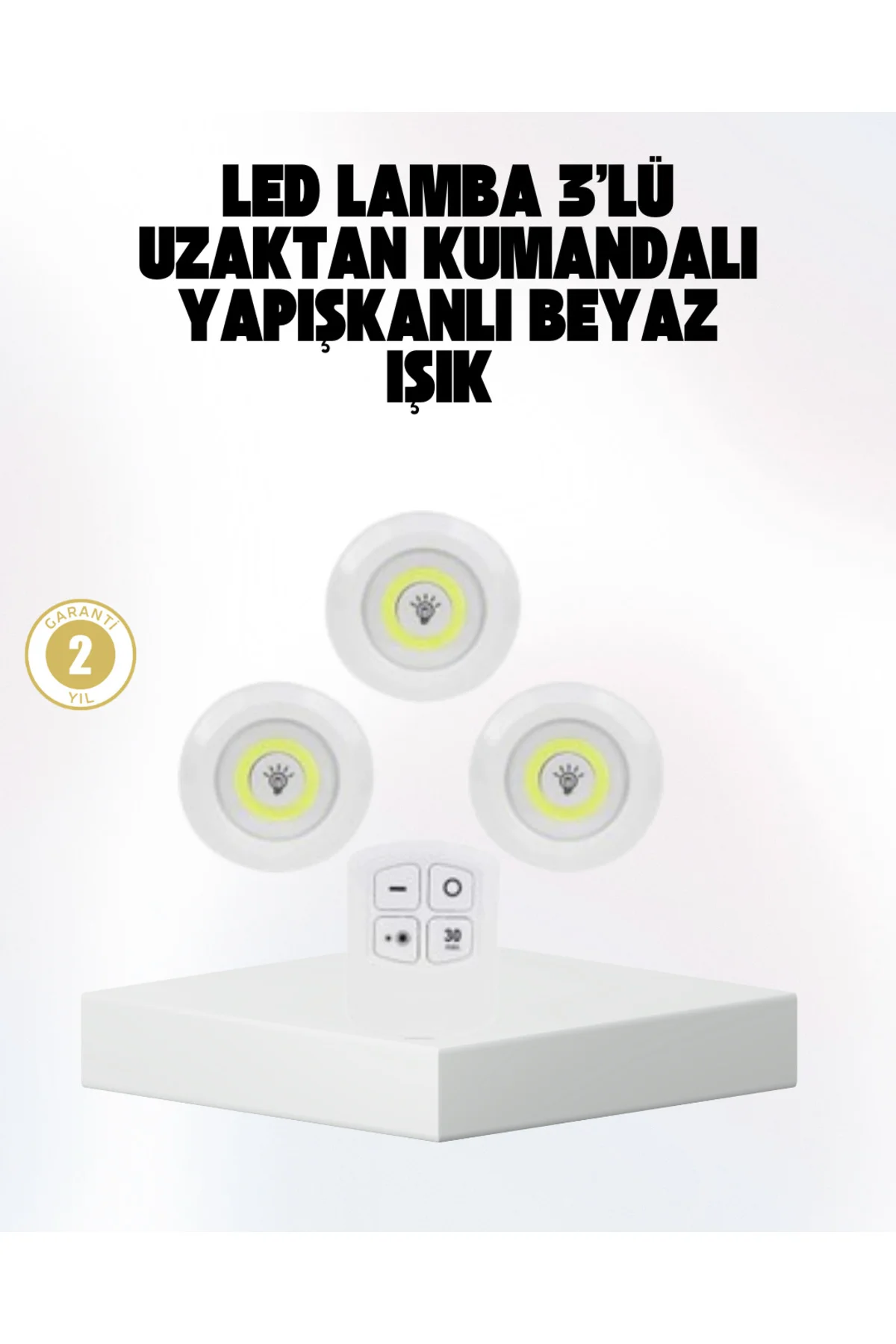 Kablosuz Gün Işığı 3’lü LED Spot Lamba Kumandalı