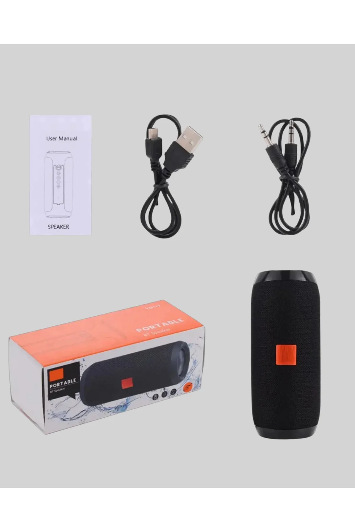 Kablosuz Hoparlör 12 Saat Çalma Süresi USB AUX TF Kart Destekli