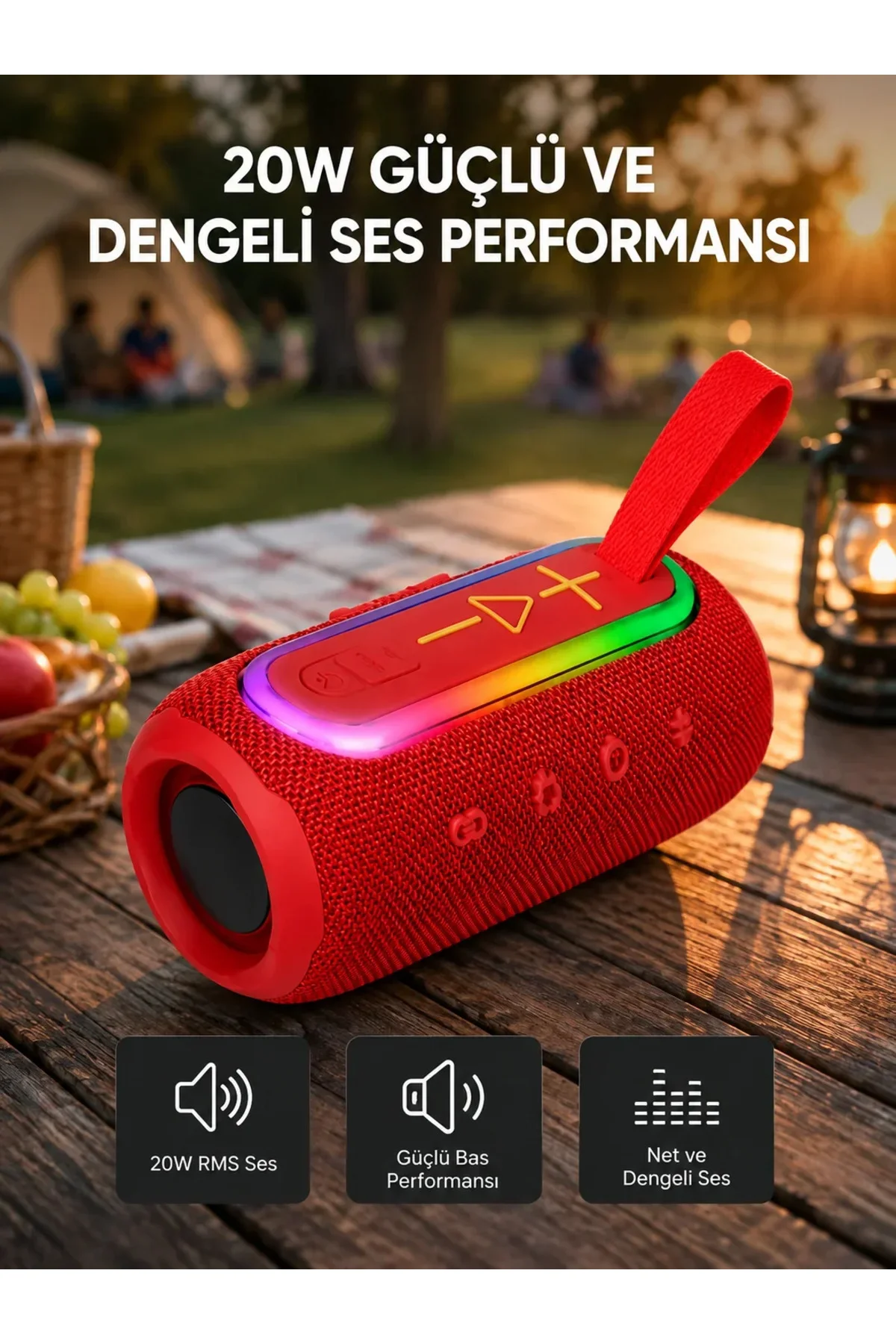 Kablosuz Hoparlör – Bluetooth 5.1, Güçlü Bas ve 10 Metre Menzil