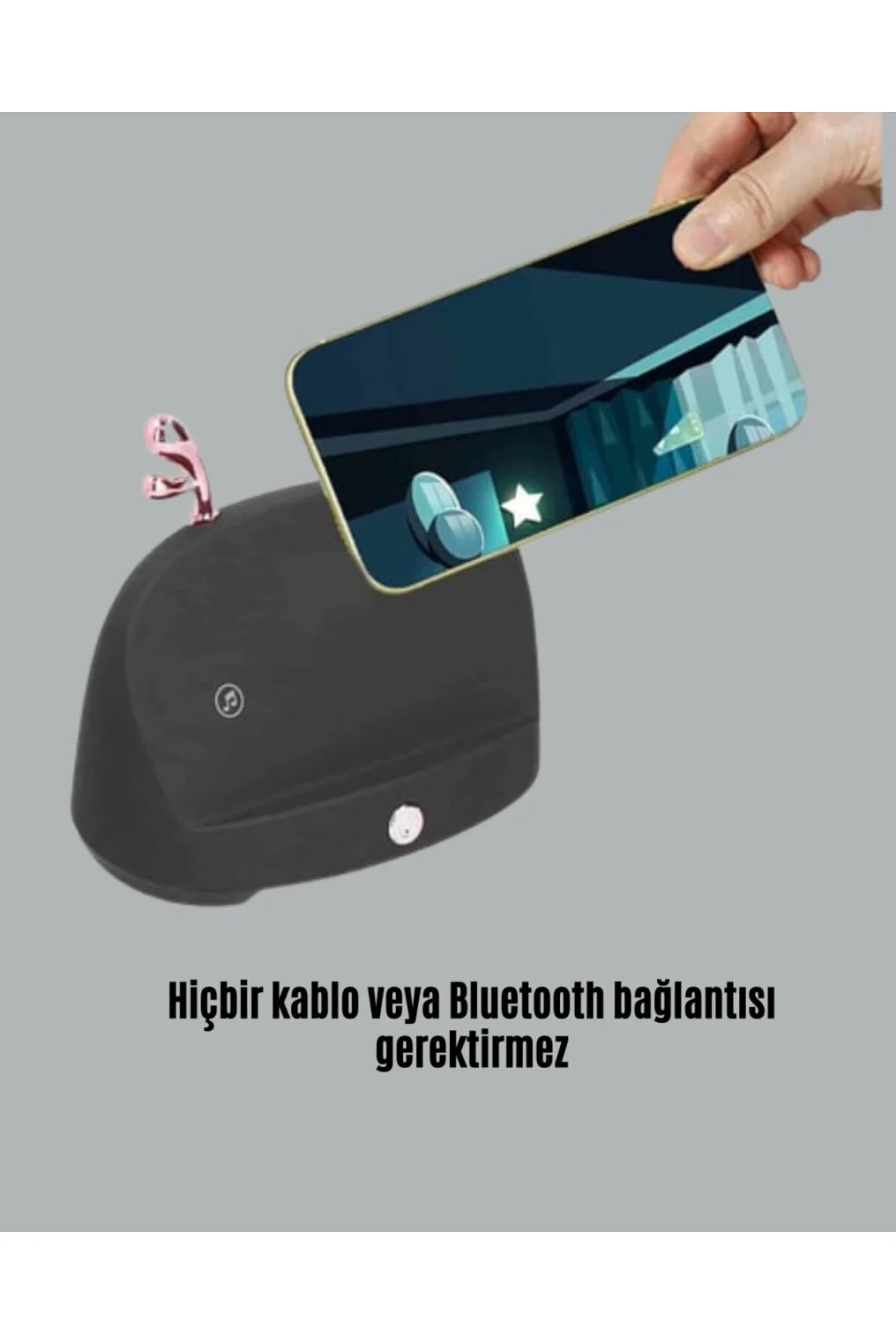 Kablosuz İndüksiyonlu Telefon Tutucu ve Stereo Hoparlör – Şık ve Fonksiyonel Tasarım