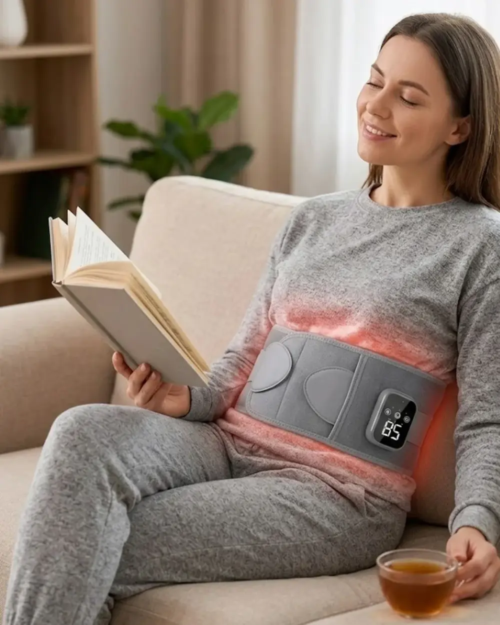 Kablosuz Isı Terapili Bel Kemeri 3 Masaj Modlu USB Şarjlı Tasarım