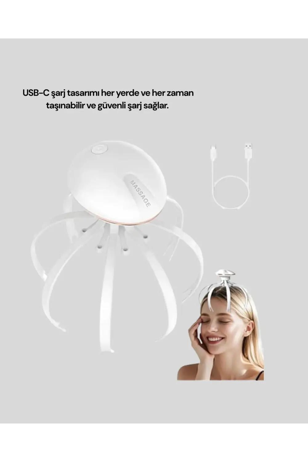 Kablosuz Kafa ve Boyun Masaj Aleti Akıllı Kapanmalı Derin Rahatla