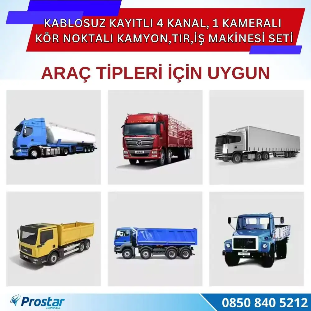 Kablosuz Kameralı 7 inç Kayıtlı Monitör Full HD BSD Kör Nokta Uya