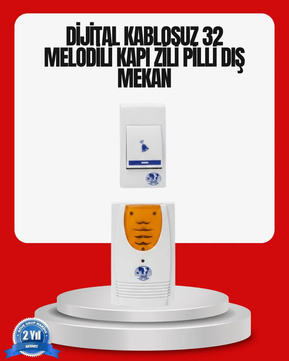 Kablosuz Kapı Zili - 32 Melodi, Şık ve Kolay Kurulum