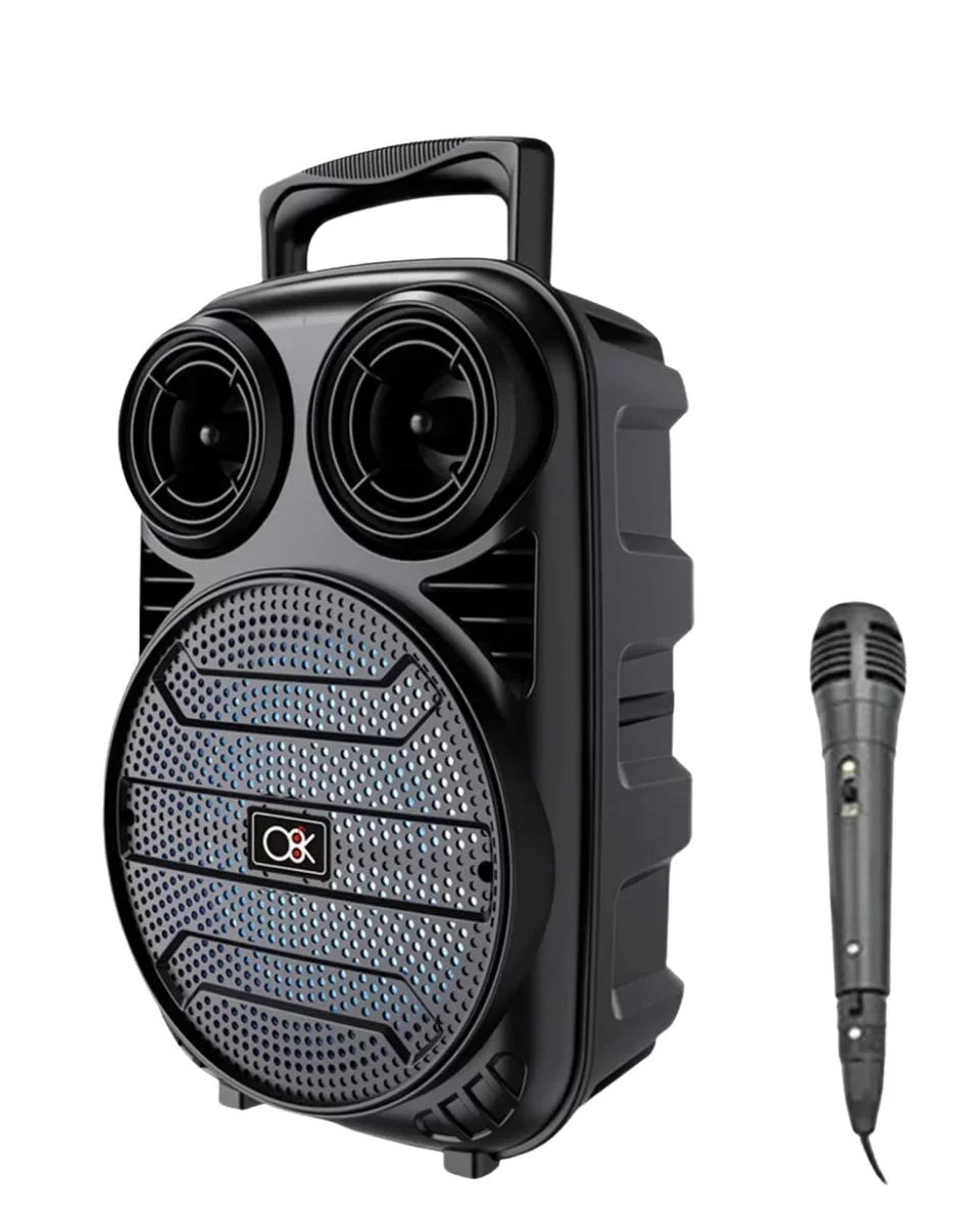 Kablosuz Karaoke Hoparlör - RGB Işıklı Bluetooth Speaker, Mikrofonlu ve Şık Tasarım