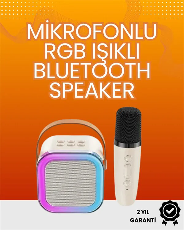 Kablosuz Karaoke Hoparlör - Taşınabilir LED Işıklı Ses Sistemi