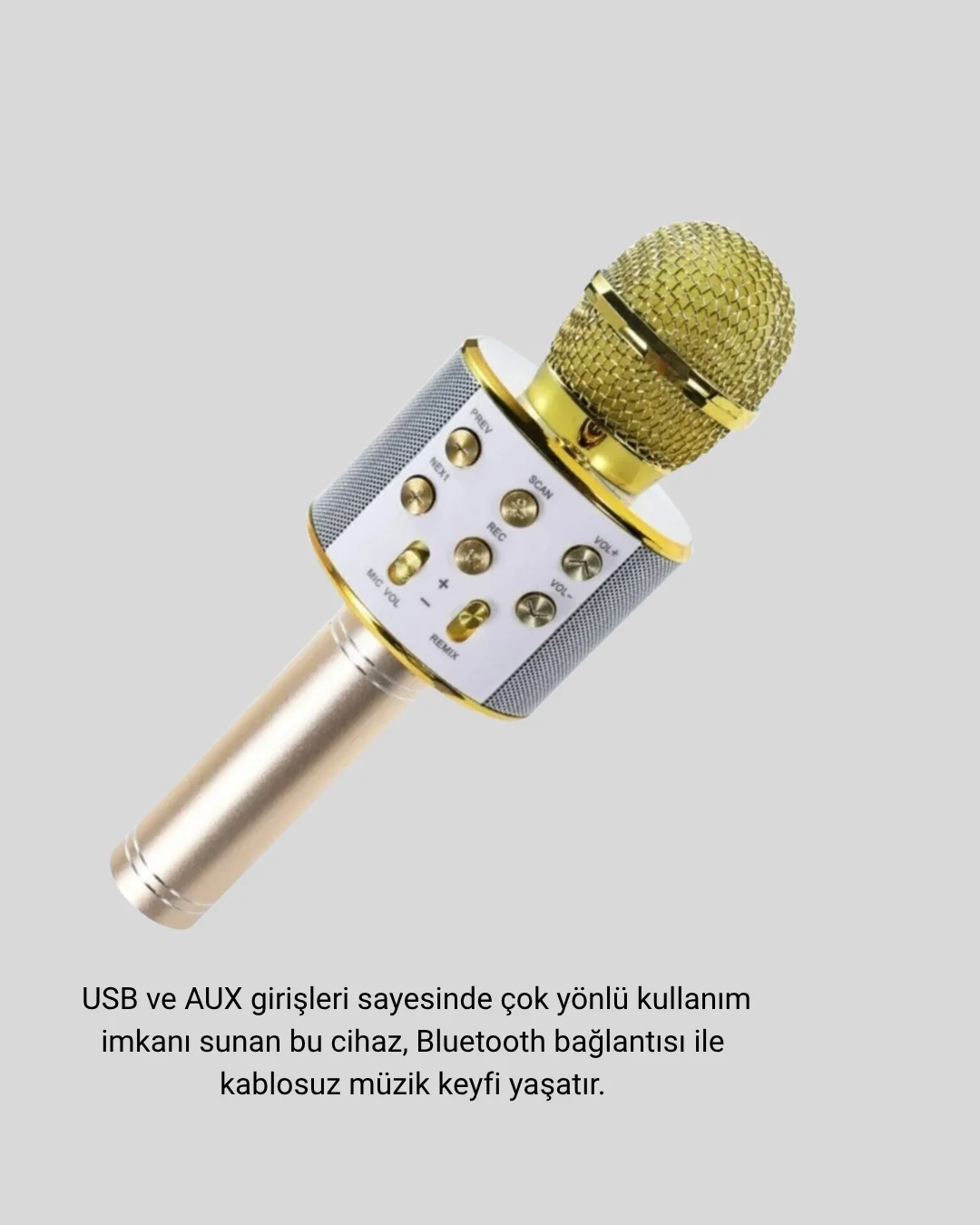 Kablosuz Karaoke Mikrofon USB AUX Destekli Parti ve Eğlence İçin Kablosuz Karaoke Mikrofon USB AUX Destekli Parti ve Eğlence İçin
