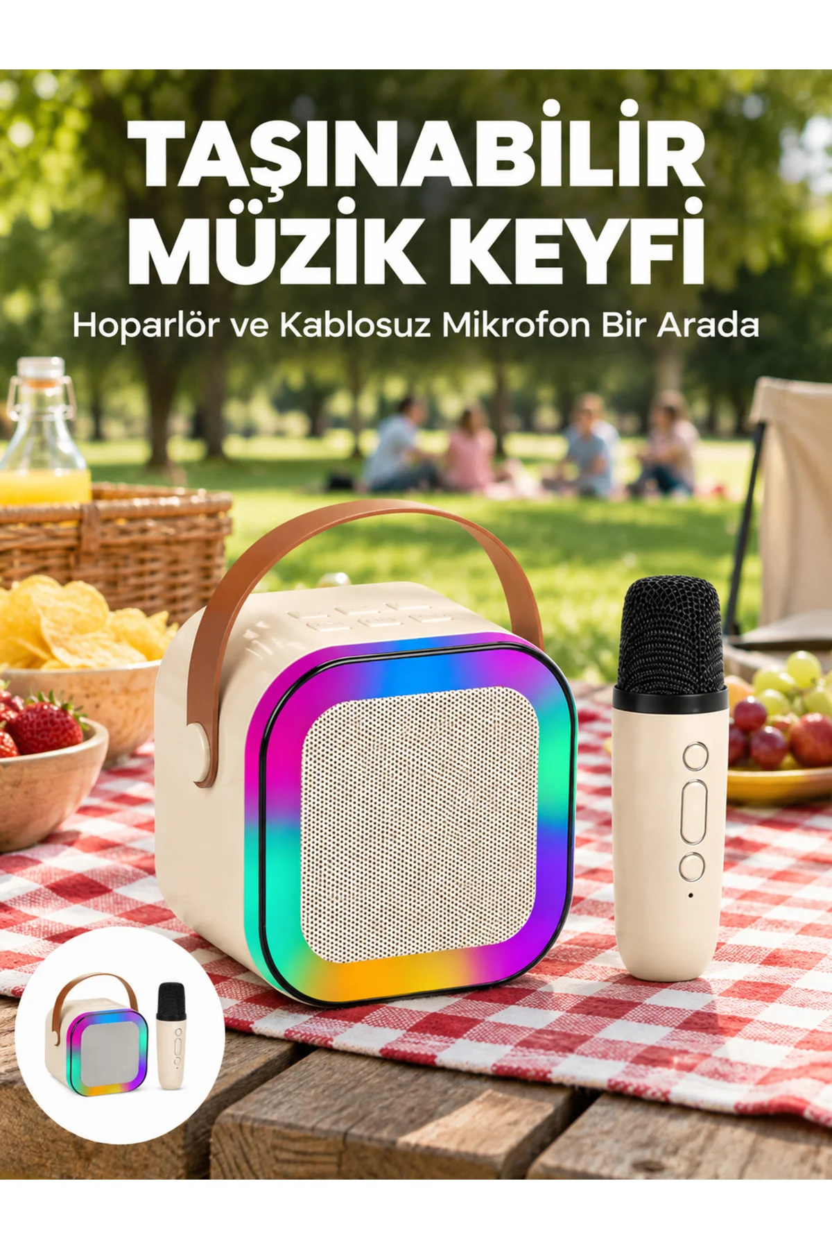 Kablosuz Karaoke Mikrofon Hoparlör Seti Güçlü Ses Çıkışı Yeni Nesil Kablosuz Karaoke Mikrofon Hoparlör Seti Güçlü Ses Çıkışı Yeni Nesil
