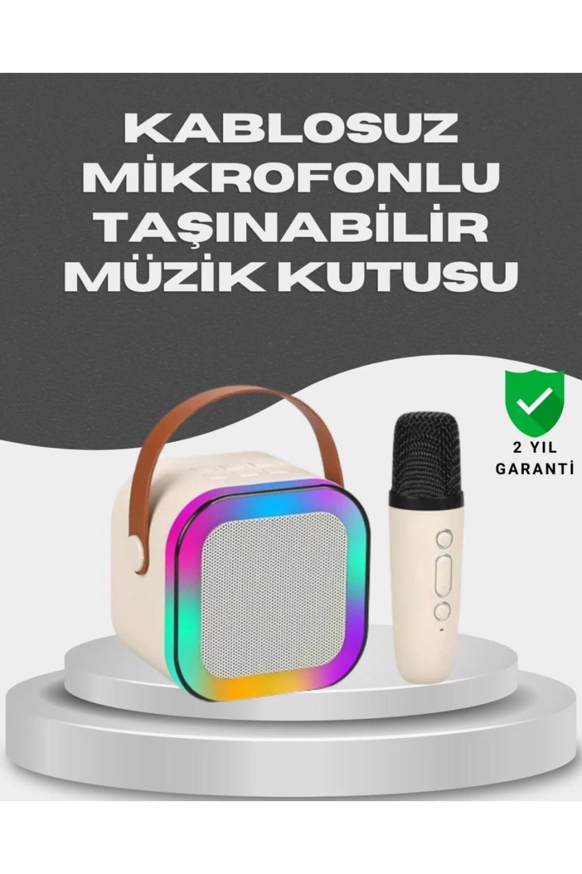 Kablosuz Karaoke Mikrofon Hoparlör Seti Güçlü Ses Çıkışı
