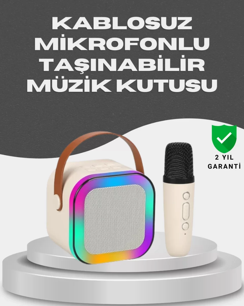 Kablosuz Karaoke Mikrofon Hoparlör Seti Güçlü Ses Çıkışı - Lisiny