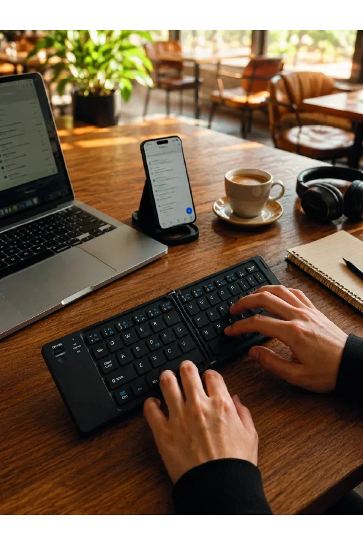 Kablosuz Katlanabilir Bluetooth Klavye Telefon Tablet Bilgisayar Uyumlu