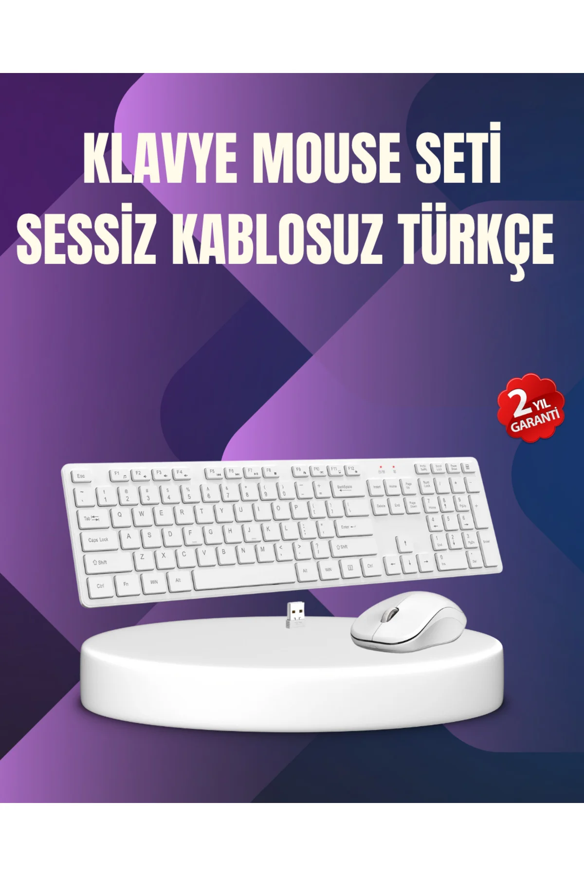 Kablosuz Klavye Mouse Takımı - Ergonomik, Sessiz ve Enerji Tasarr