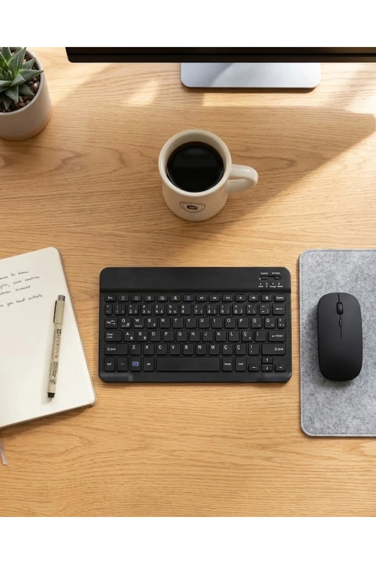 Kablosuz Klavye Mouse Kombosu Bluetooth Uyumlu Sessiz Set