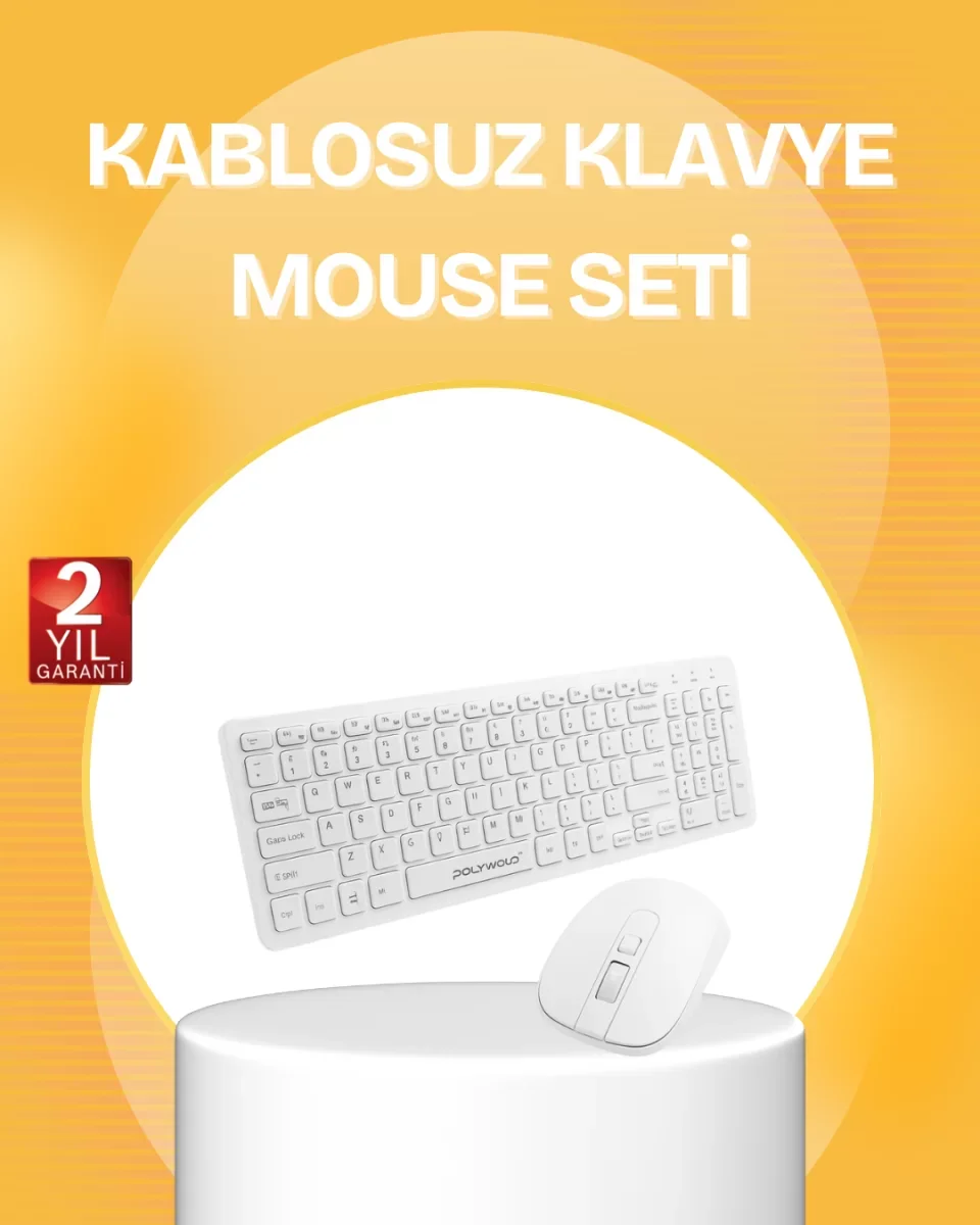 Kablosuz Klavye Mouse Takımı - Ergonomik, Sessiz ve Enerji Tasarruflu - Lisinya