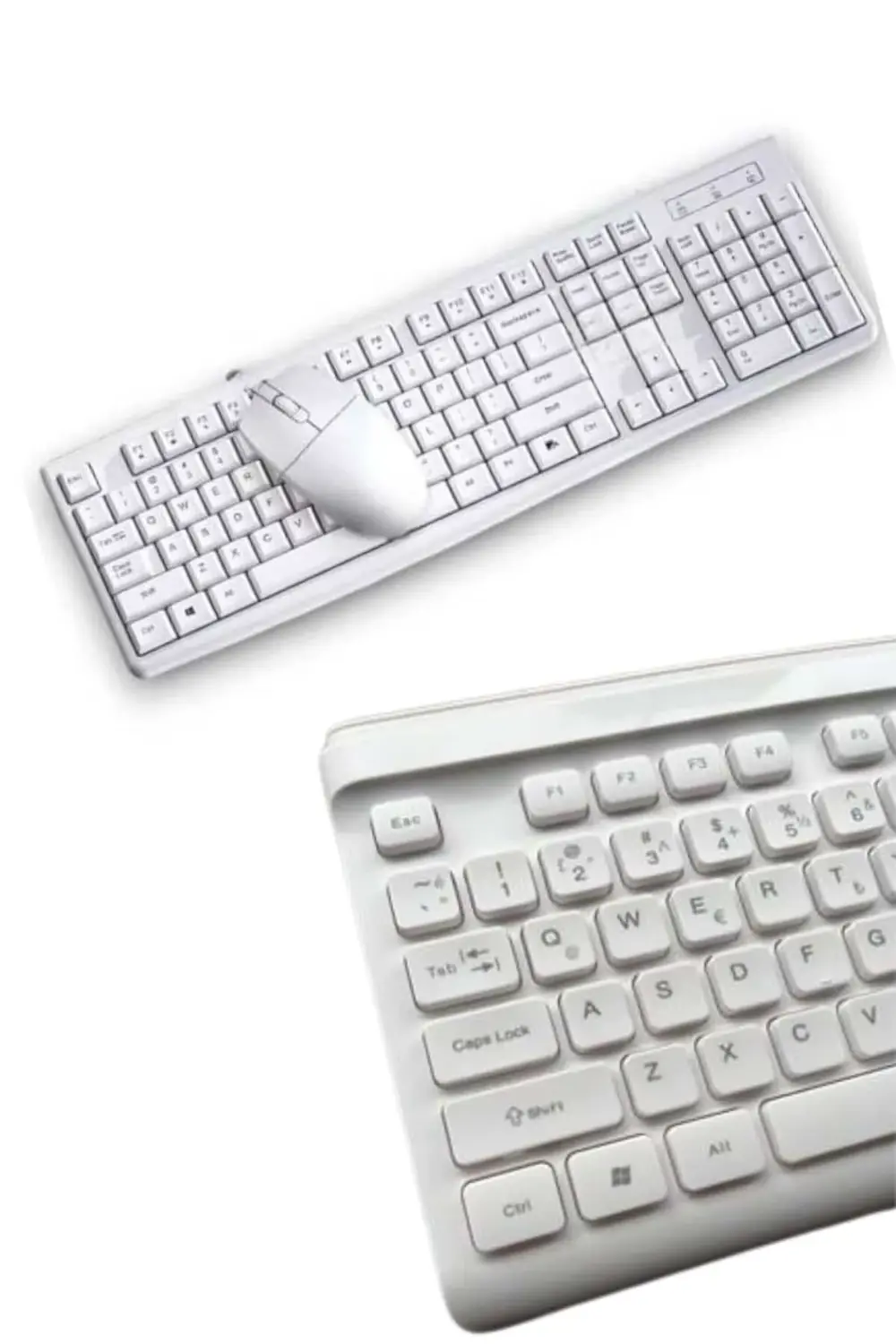 Kablosuz Klavye Mouse Seti Beyaz Q Klavye Tüm Cihazlara Uyumlu