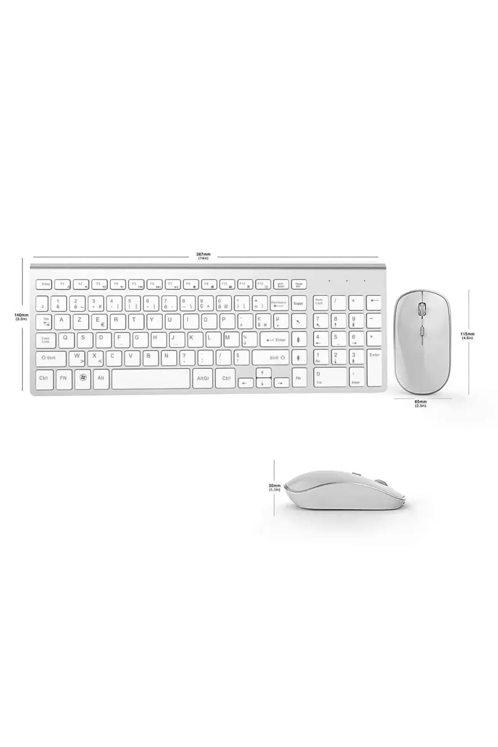 Kablosuz Klavye Mouse Seti Beyaz Q Klavye Tüm Cihazlara Uyumlu